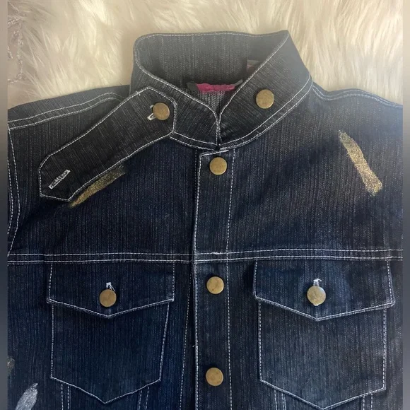 What’s Hot Stretch Studded Denim Sz XL Women’s  Jacket - Picture 5 of 10